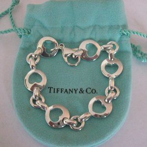 Tiffany&Co. Heart Stencil Cut Out Bracelet-7"- w/ Pouch-Just Polished!